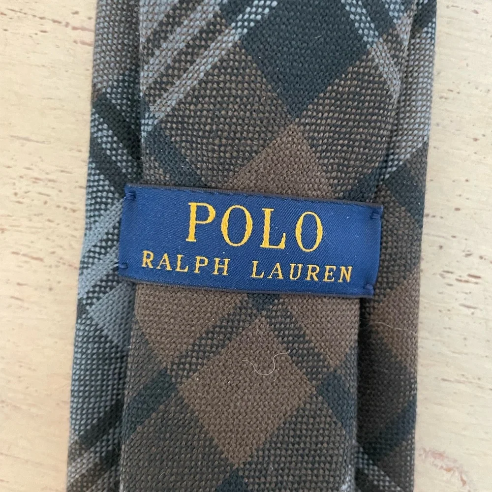 Polo Ralph‎ Lauren Hand Made in Italy Wool Check Tie in Brown (Multi) $125